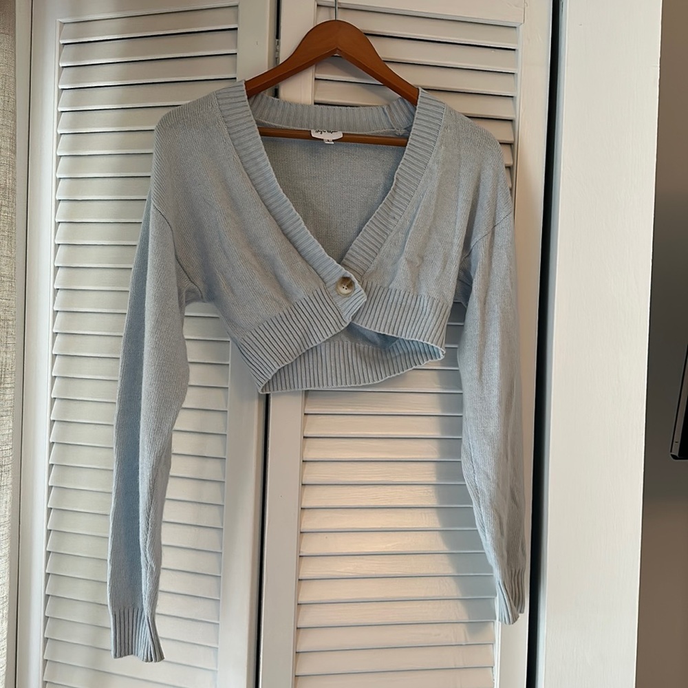 Baby blue cropped sweater